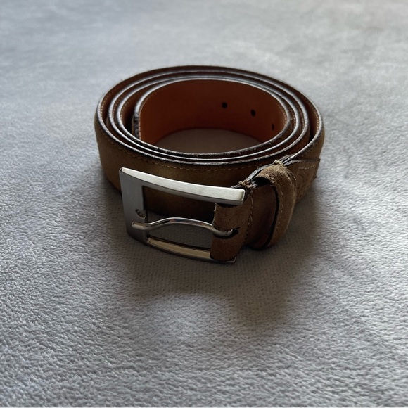 Martin Dingman men premium suede saddle leather lining handcrafted belt 44